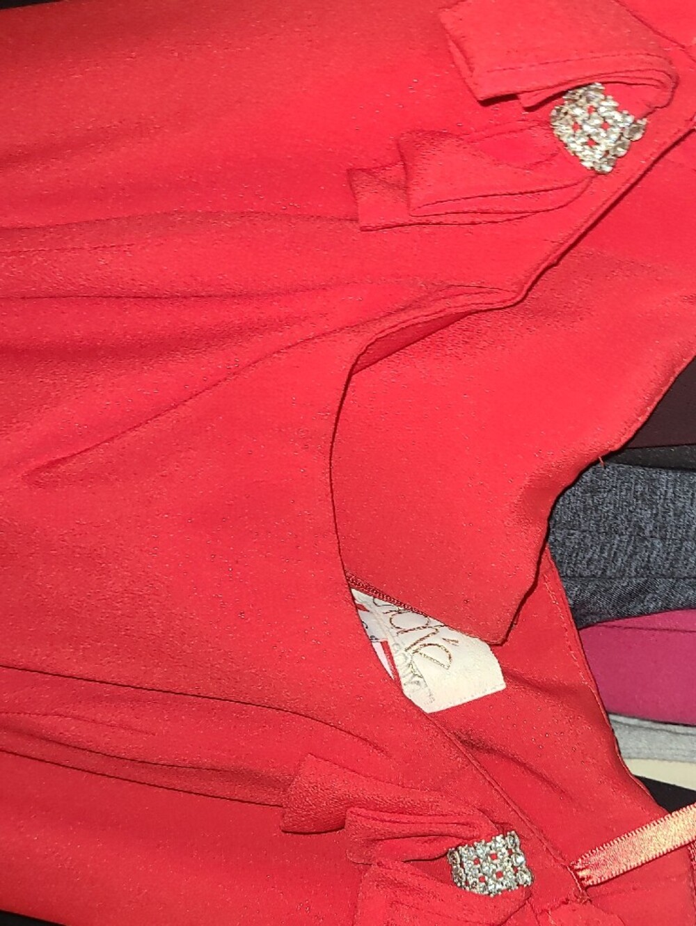 Cache Red Ruffle-Shoulder Tunic Dress - Picture 5 of 7